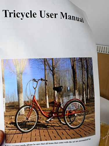 Red adult tricycle basket - tricycle, w/